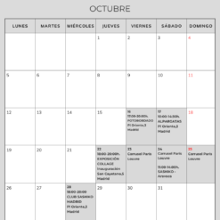 CALENDARIO ACTIVIDADES OCTUBRE 2026